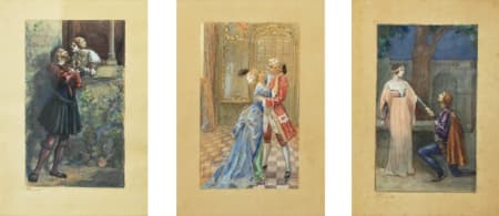 Luigi Bompard — Tre acquarelli a tema teatrale